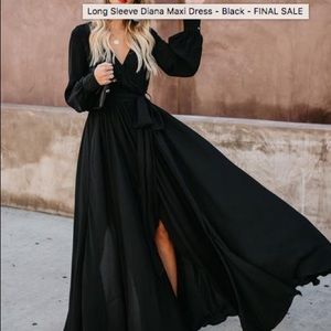 Vici Collection Long Sleeve Diana Maxi Dress Black